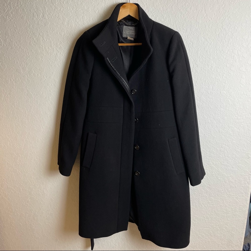 JCrew Wool Double Cloth Black Coat